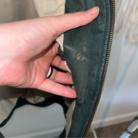 Vintage Angelo Litrico Authentic Dark Green Cowhide Leather Bomber Jacket Sz L - Picture 8 of 13